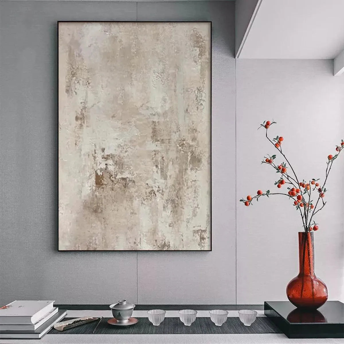 Wabi Sabi Wall Art | Neutral Textured Abstract Painting #AA 257