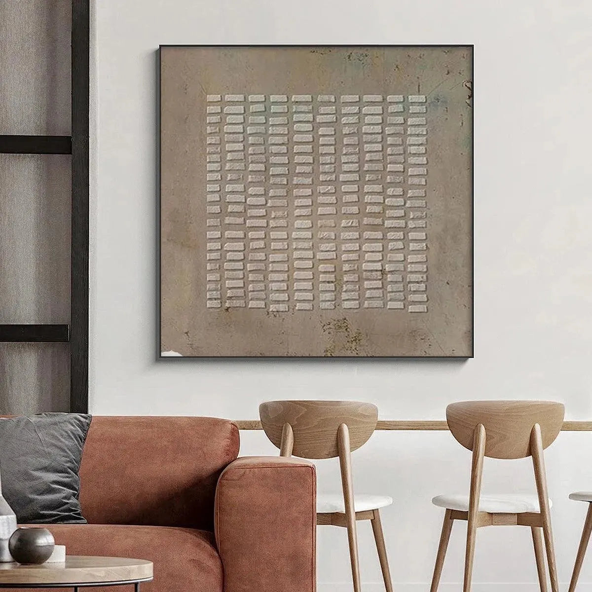 3D Plaster Grid Painting | Sculptural Textured Canvas Art #AA 265