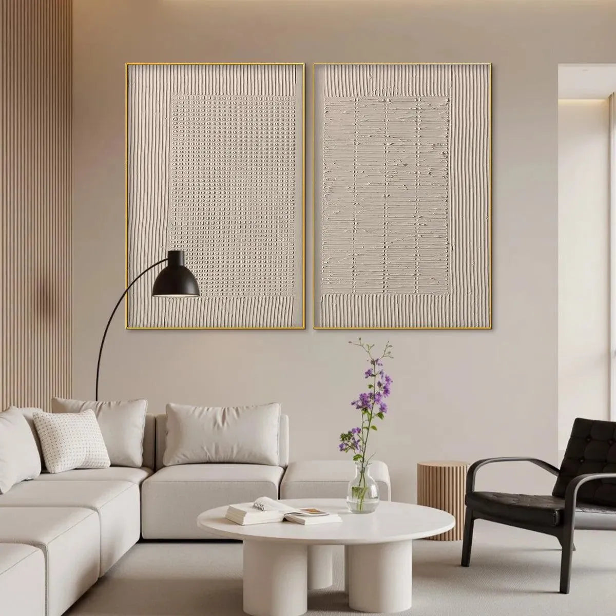 Minimalist 3D Wall Art Set of 2 | Textured Diptych #AA 266