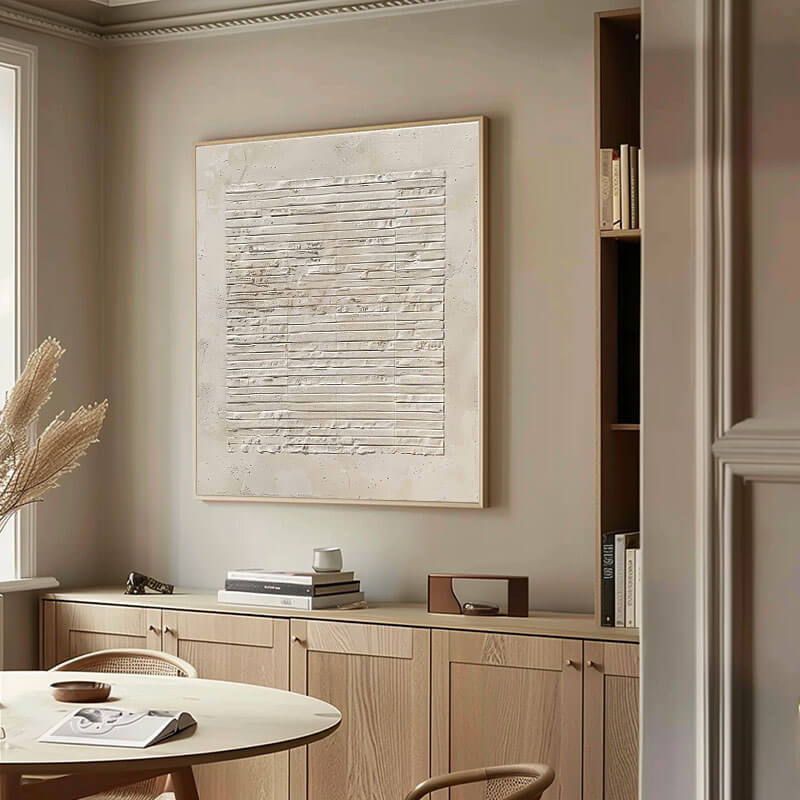 Large Cream and Beige Abstract Art | Warm Neutral Wall Decor #AA 358