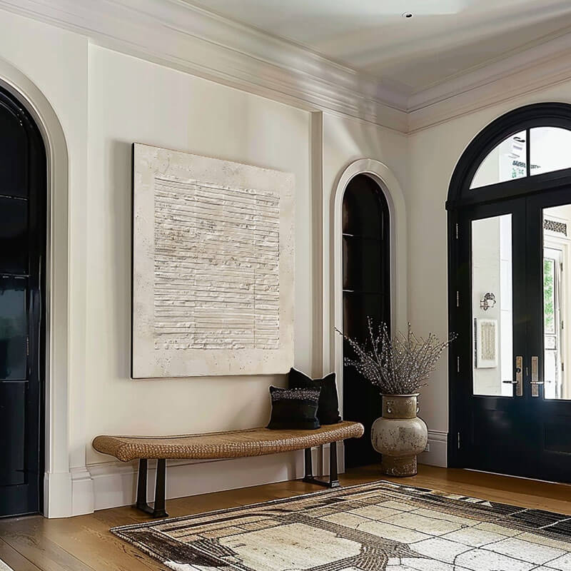 Large Cream and Beige Abstract Art | Warm Neutral Wall Decor #AA 358