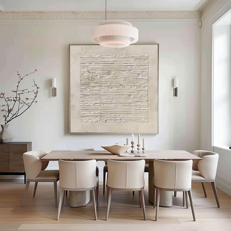 Large Cream and Beige Abstract Art | Warm Neutral Wall Decor #AA 358