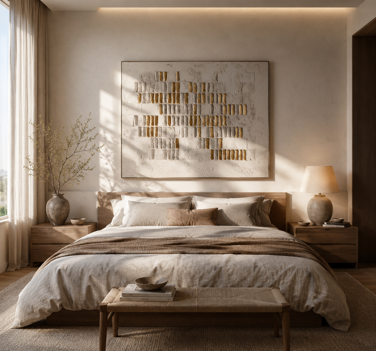 Earthen Rhythm – Textured Plaster Wall Art for Organic Modern Interiors