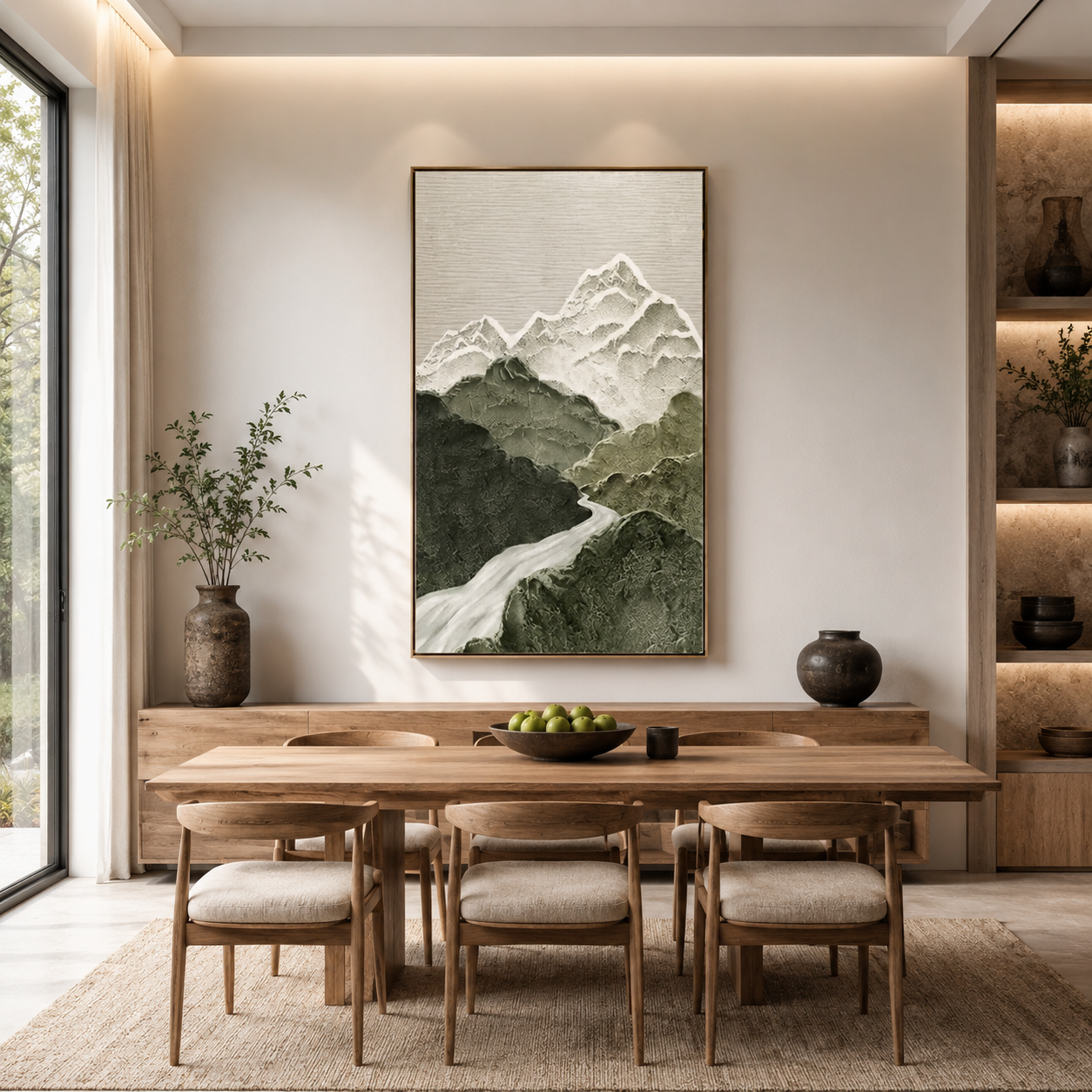Silent Summit – Textured Mountain Wall Art for Japandi & Organic Modern Interiors