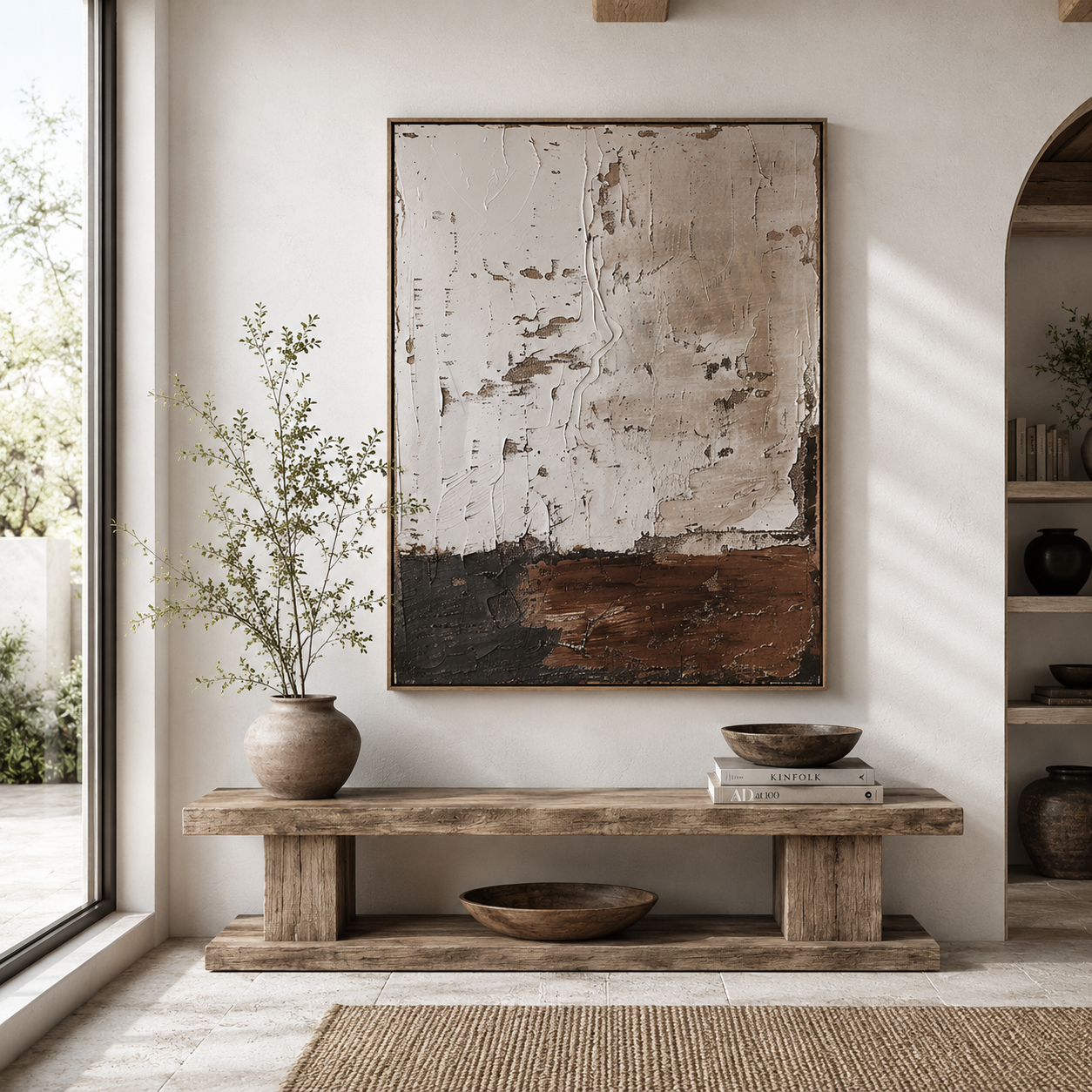Earthbound Silence – Textured Neutral Abstract Wall Art for Organic Modern Interiors