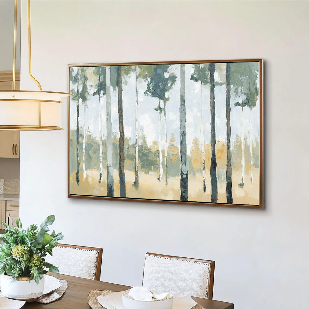 Abstract Birch Tree Forest Canvas Wall Art | Nature Landscape #AA 364