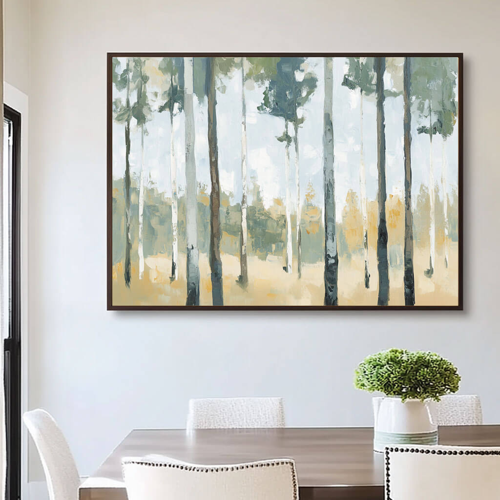 Abstract Birch Tree Forest Canvas Wall Art | Nature Landscape #AA 364