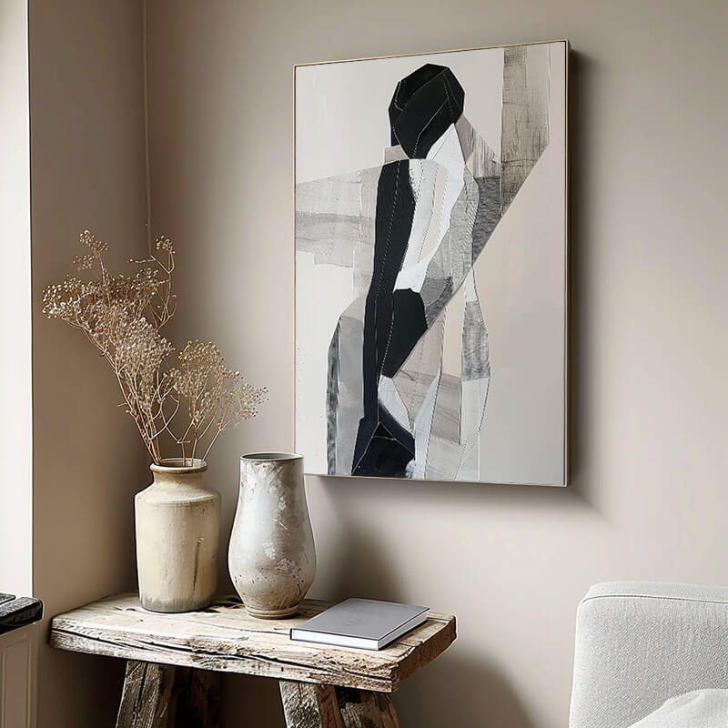 Modern Black & White Abstract Art | Minimalist Wall Decor #AA 041
