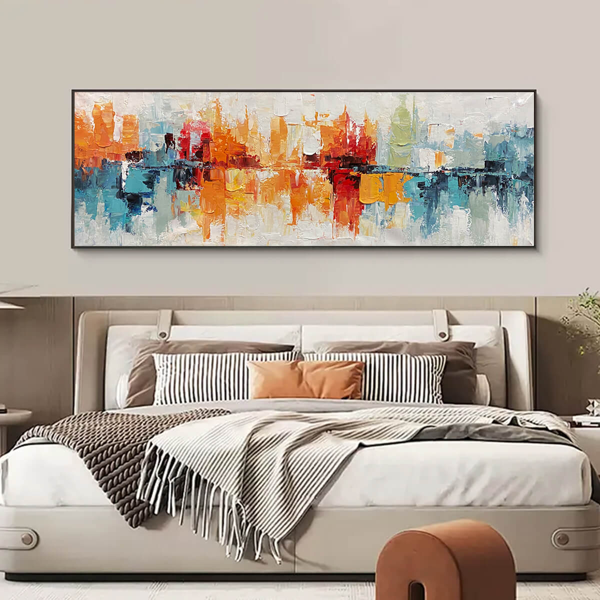 Modern Impressionist Cityscape | Textured Abstract Art #AA 086