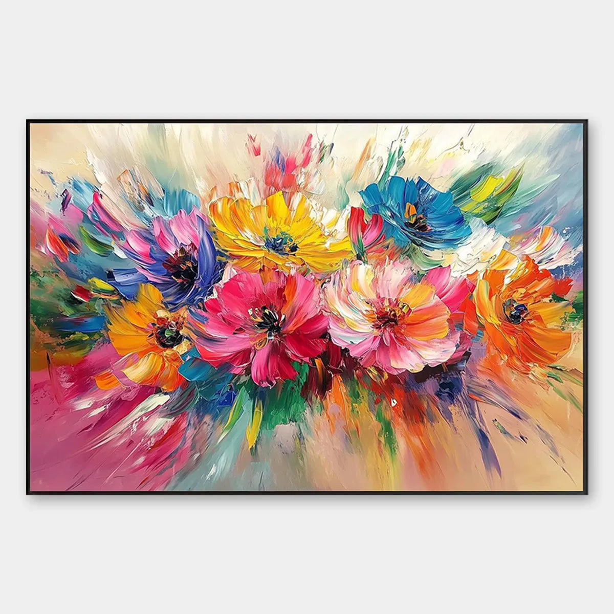 Joyful Abstract Floral Painting | Vibrant & Colorful Wall Decor #AA 170