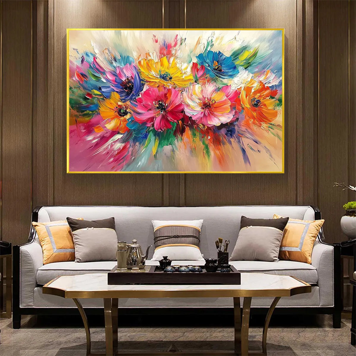 Joyful Abstract Floral Painting | Vibrant & Colorful Wall Decor #AA 170
