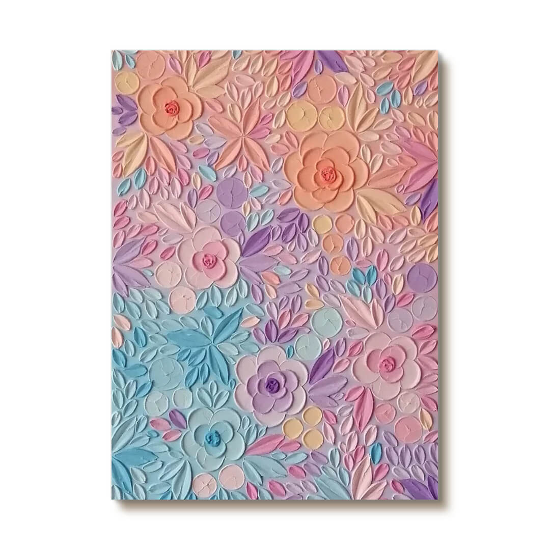Dreamy Pastel Flower Painting | Whimsical 3D Wall Art #AA 037