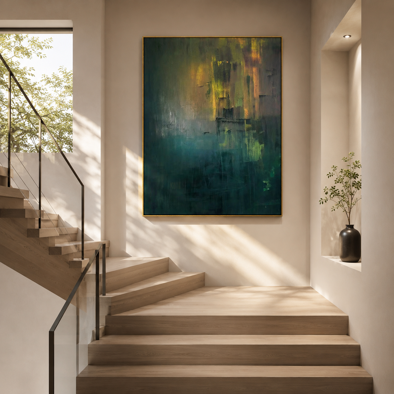 Silent Depths – Moody Abstract Wall Art for Organic Modern Interiors
