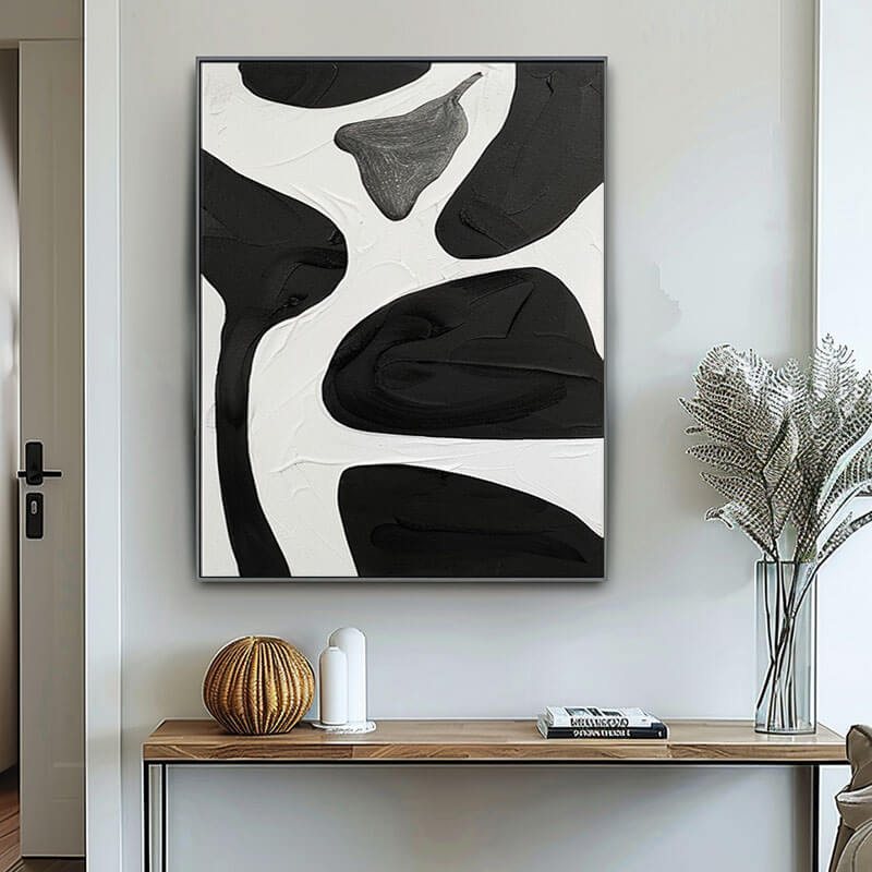 Wabi Sabi Wall Art | Textured Black & White Abstract #AA 161