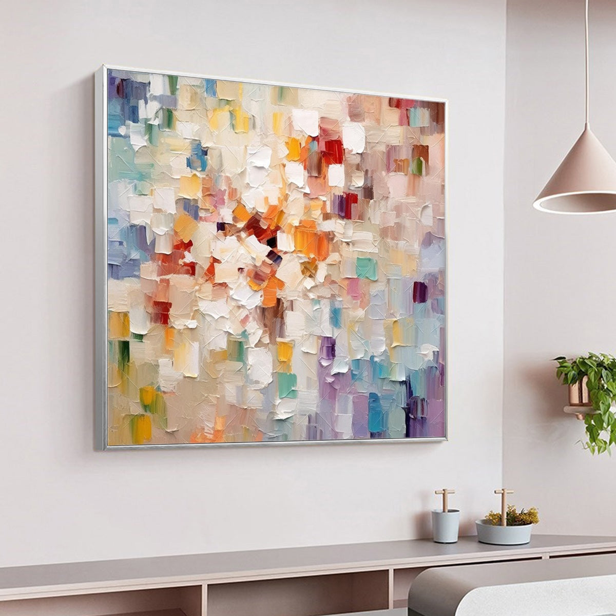Abstract Mosaic Painting | Colorful Textured Wall Art #AA 173