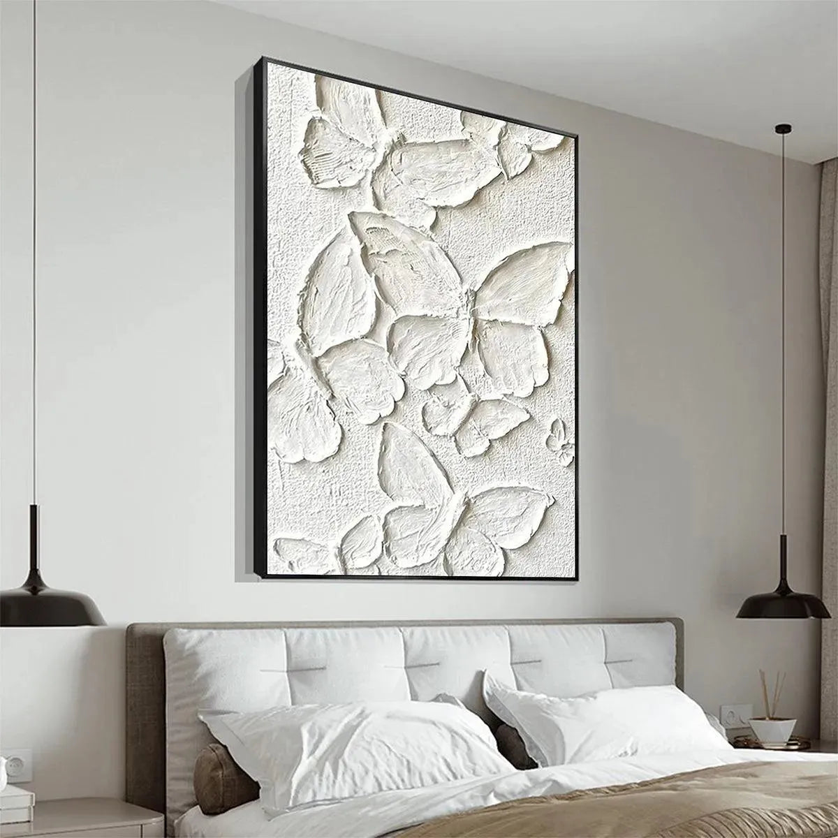 Textured 3D Butterfly Art | White Plaster Modern Wall Decor #AA 103