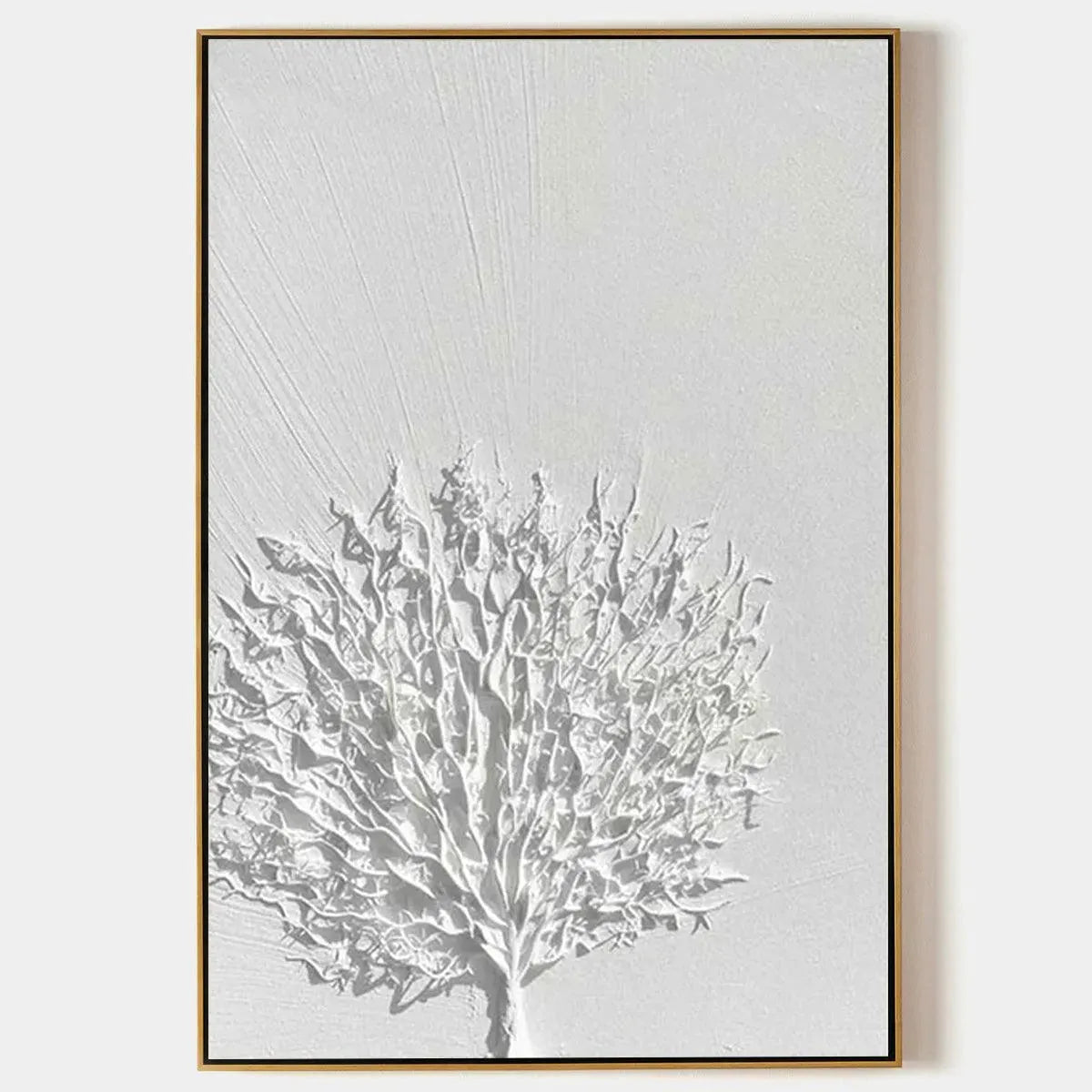 Wabi Sabi Wall Art | Large Textured White Tree of Life Painting #AA 104