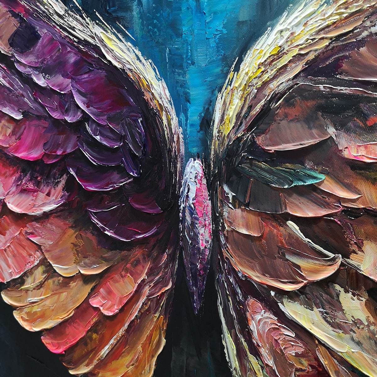 Colorful Angel Wings Painting | Vibrant Abstract Wall Art #AA 181