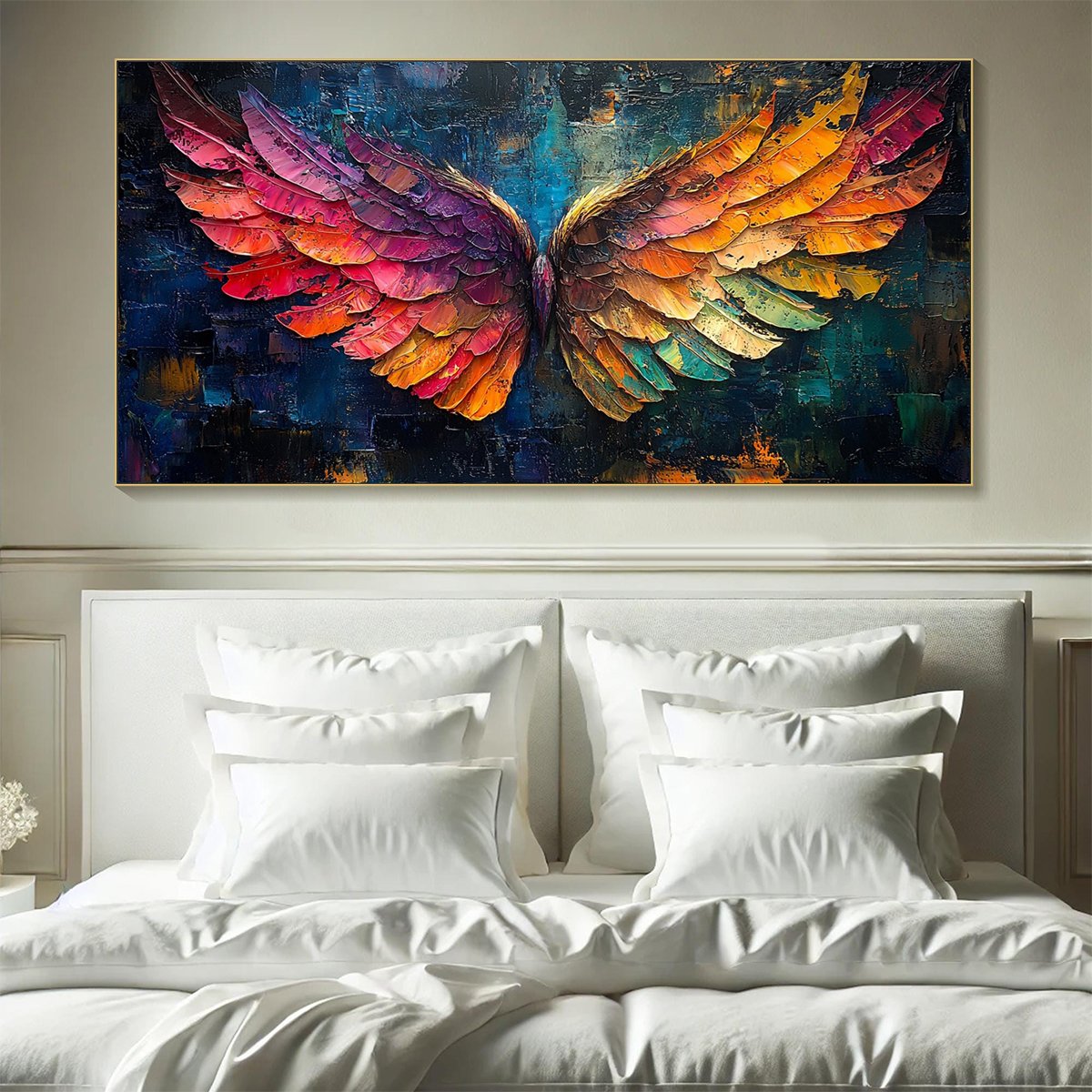 Colorful Angel Wings Painting | Vibrant Abstract Wall Art #AA 181