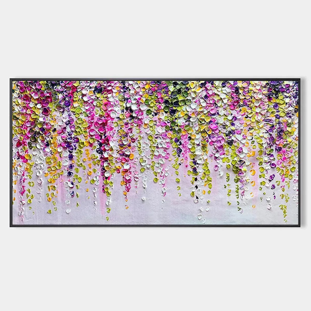 Textured 3D Wisteria Painting | Colorful Impasto Floral Art #AA 183