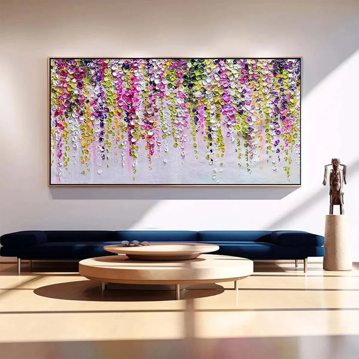 Textured 3D Wisteria Painting | Colorful Impasto Floral Art #AA 183