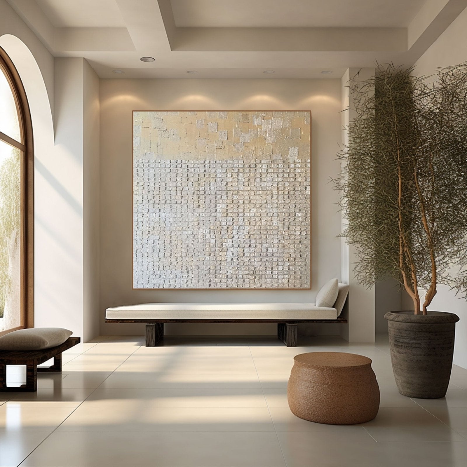 Wabi Sabi Wall Art | Oversized Minimalist Plaster Style Canvas #TC 239