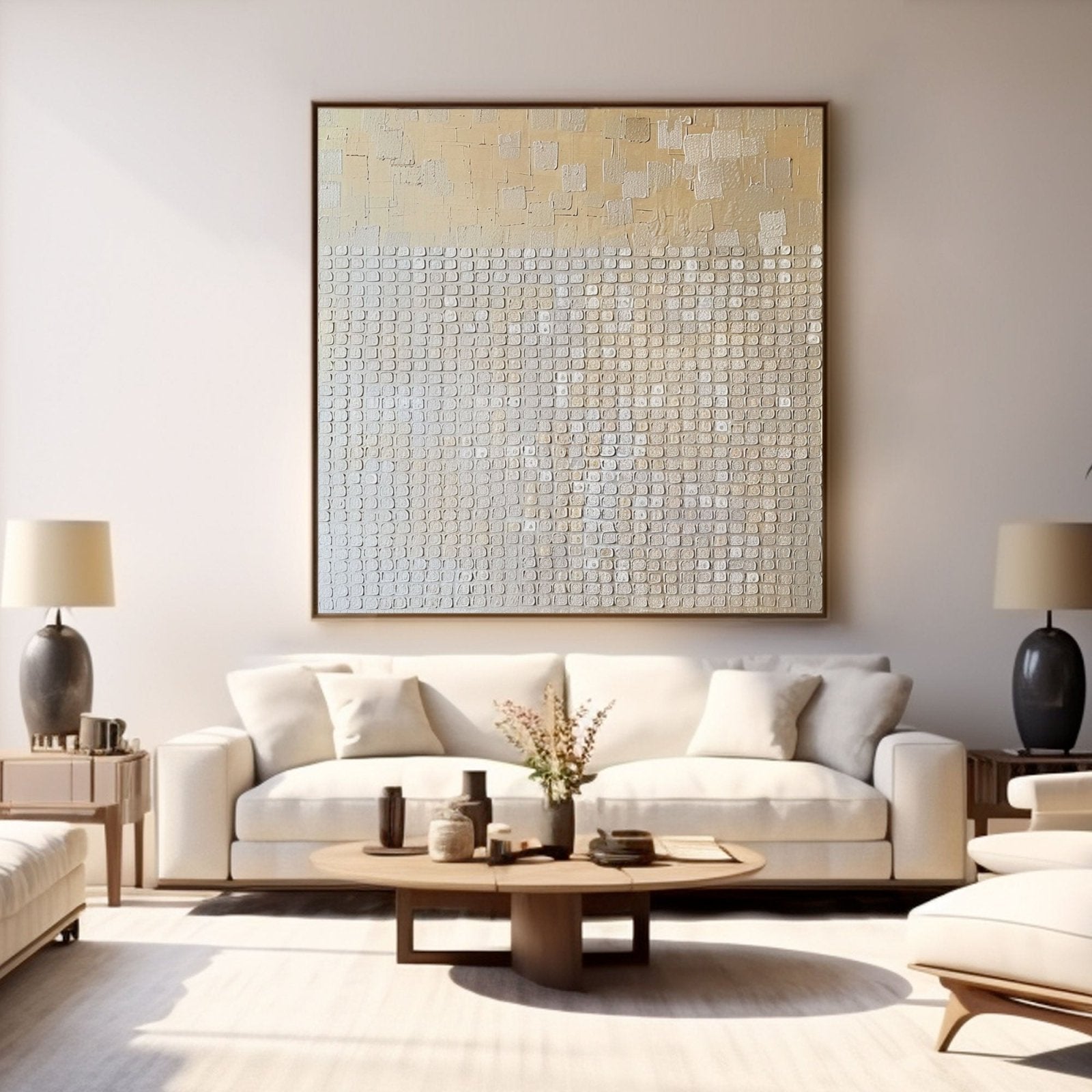 Wabi Sabi Wall Art | Oversized Minimalist Plaster Style Canvas #TC 239