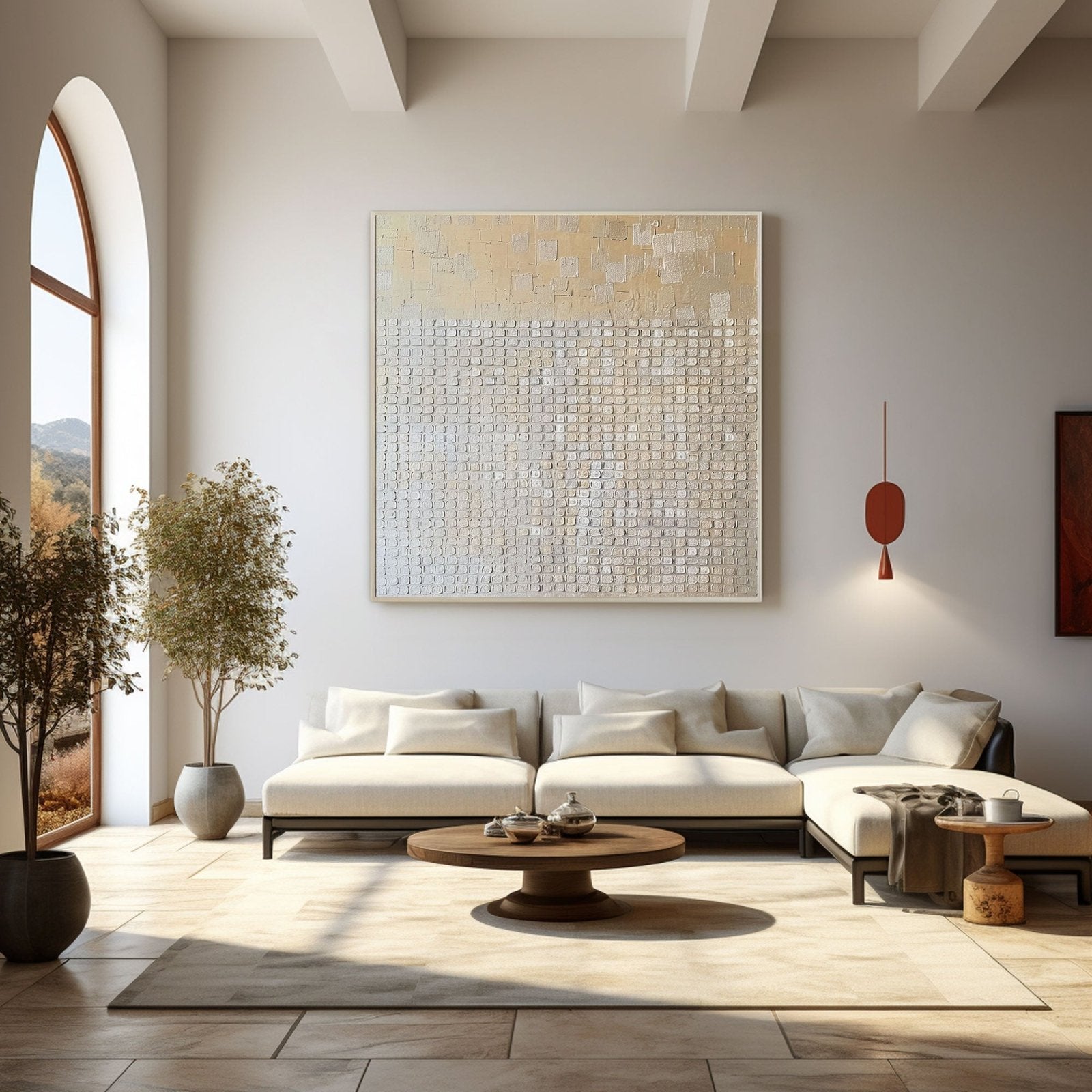 Wabi Sabi Wall Art | Oversized Minimalist Plaster Style Canvas #TC 239