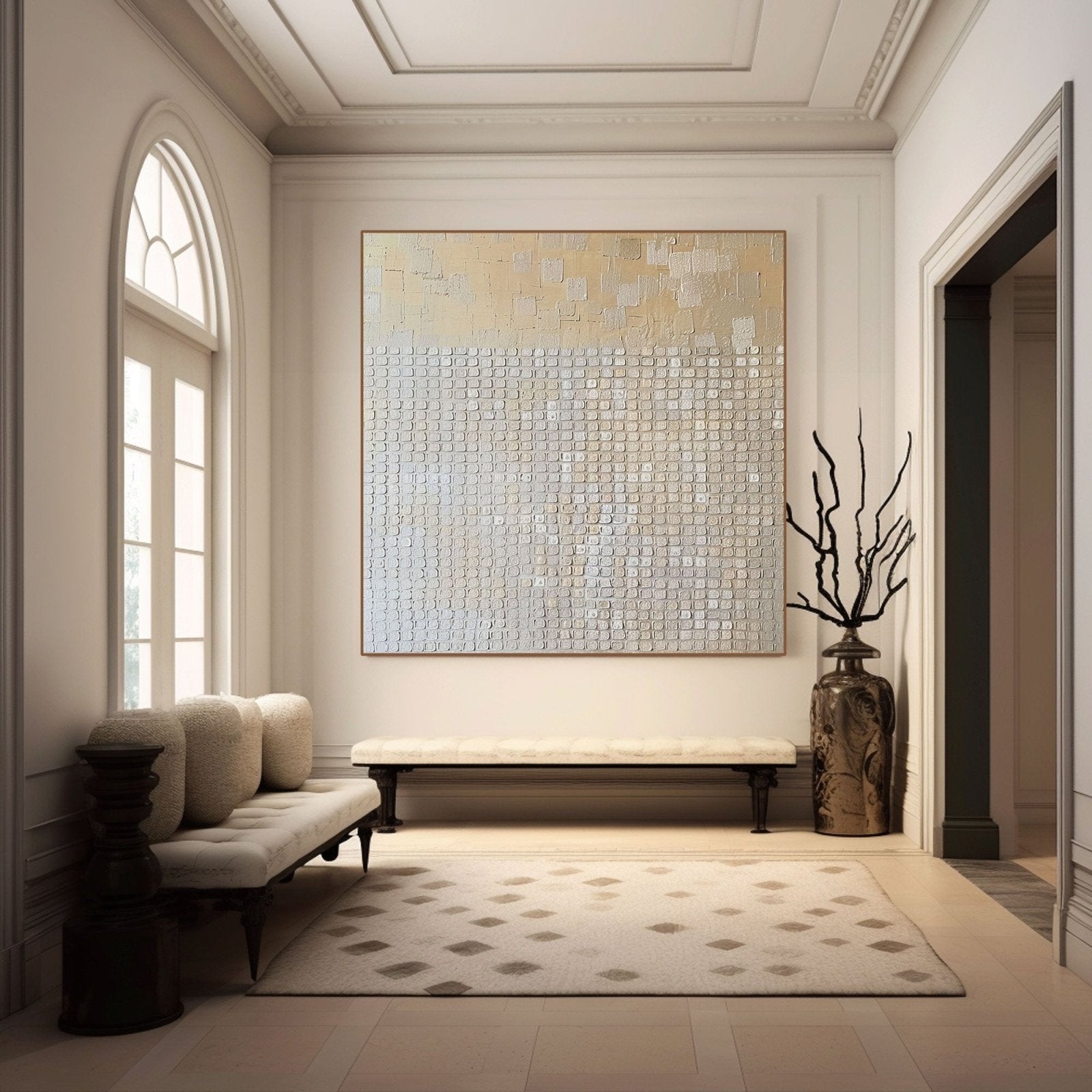 Wabi Sabi Wall Art | Oversized Minimalist Plaster Style Canvas #TC 239