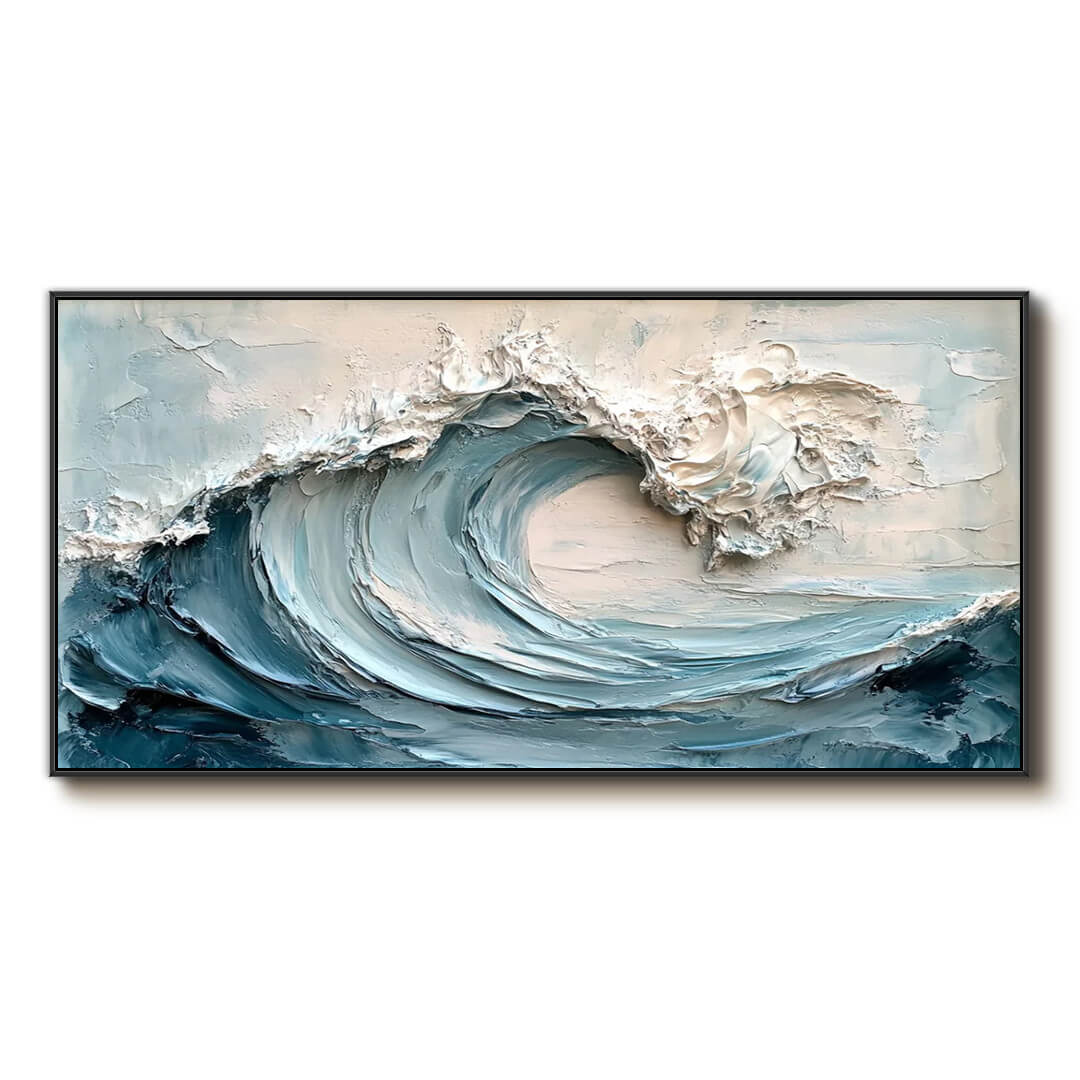 Textured 3D Ocean Wave Art | Impasto Seascape Painting #AA 014