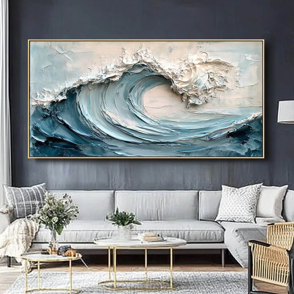 Textured 3D Ocean Wave Art | Impasto Seascape Painting #AA 014