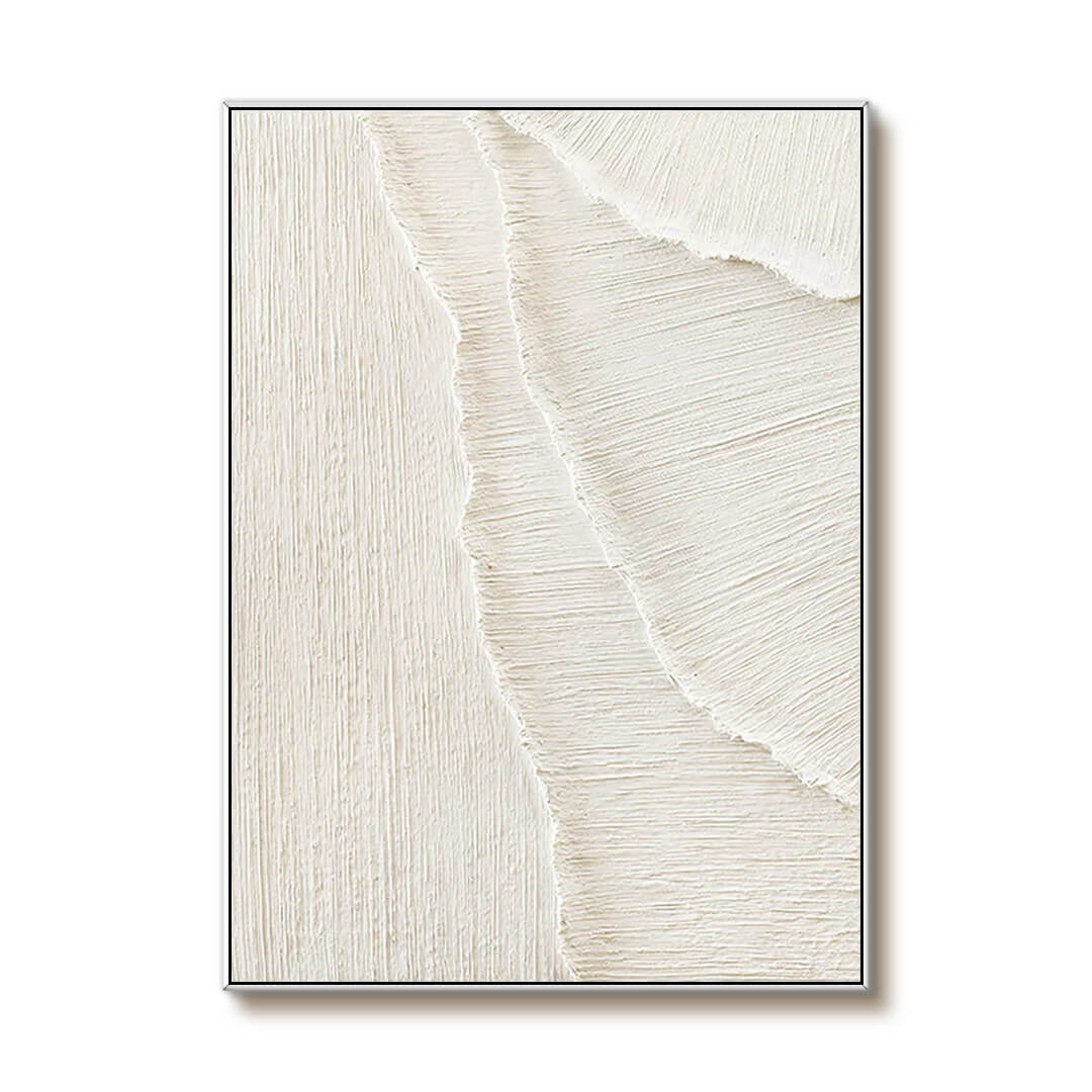 Abstract White Sand Waves Art | Coastal Minimalist Decor #AA 017