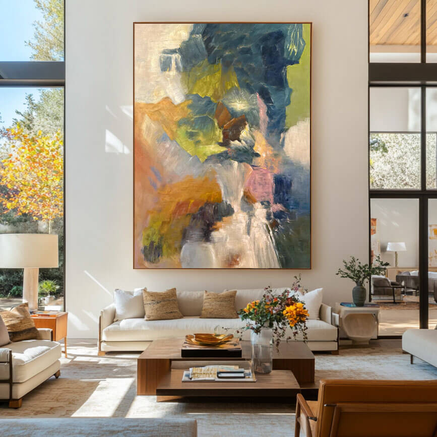 Large Colorful Abstract Painting | Modern Wall Art for Living Room #AA 020