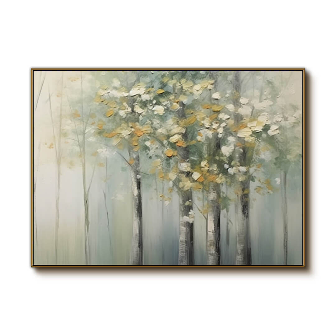 Abstract Birch Tree Forest Painting | Modern Landscape Wall Art #AA 023