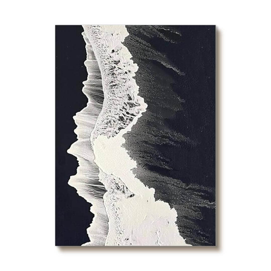 Minimalist Black & White Beach Art | Modern Coastal Decor #AA 024