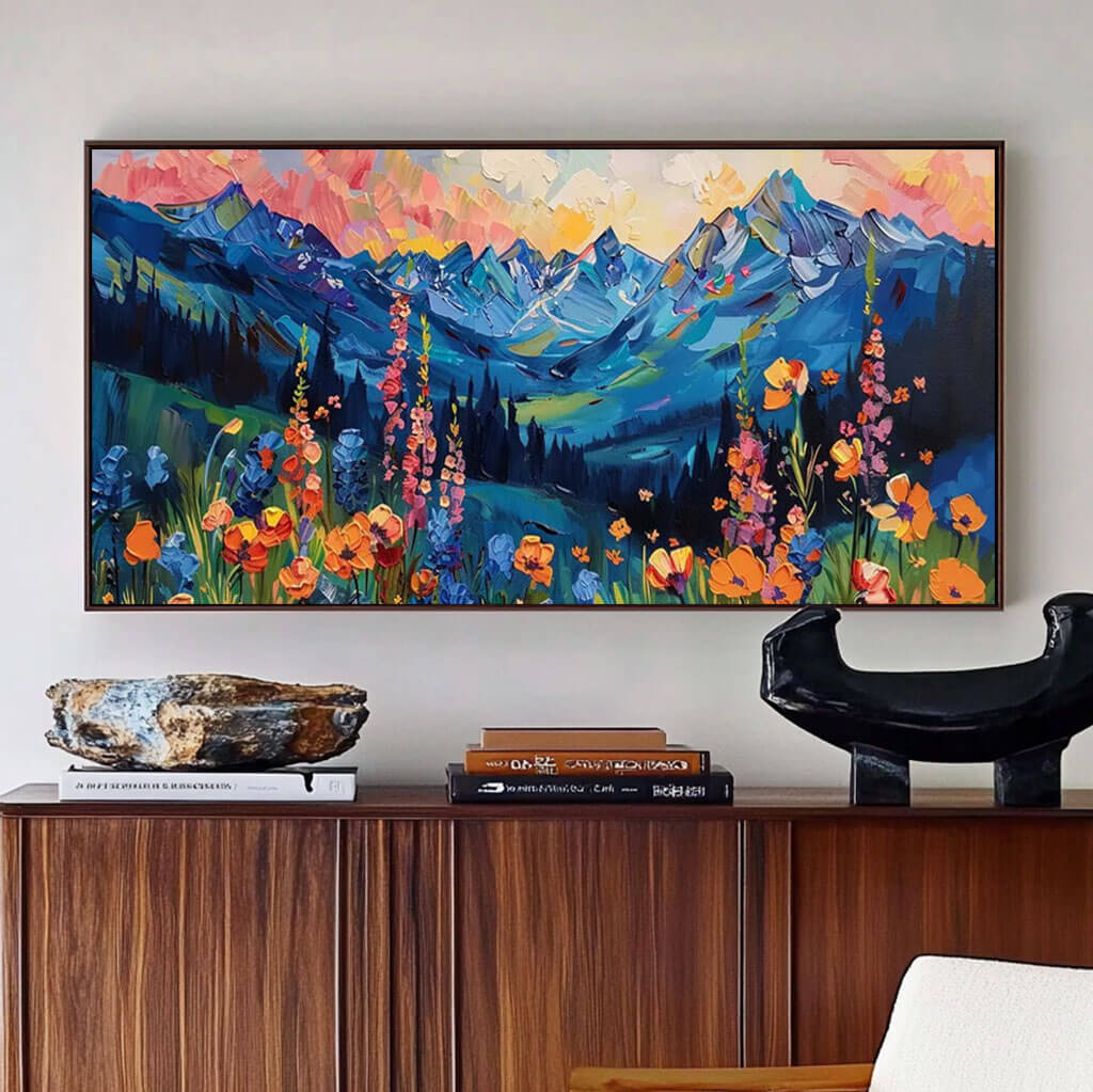 Colorful Mountain Landscape Art | Textured Wall Painting #AA 021