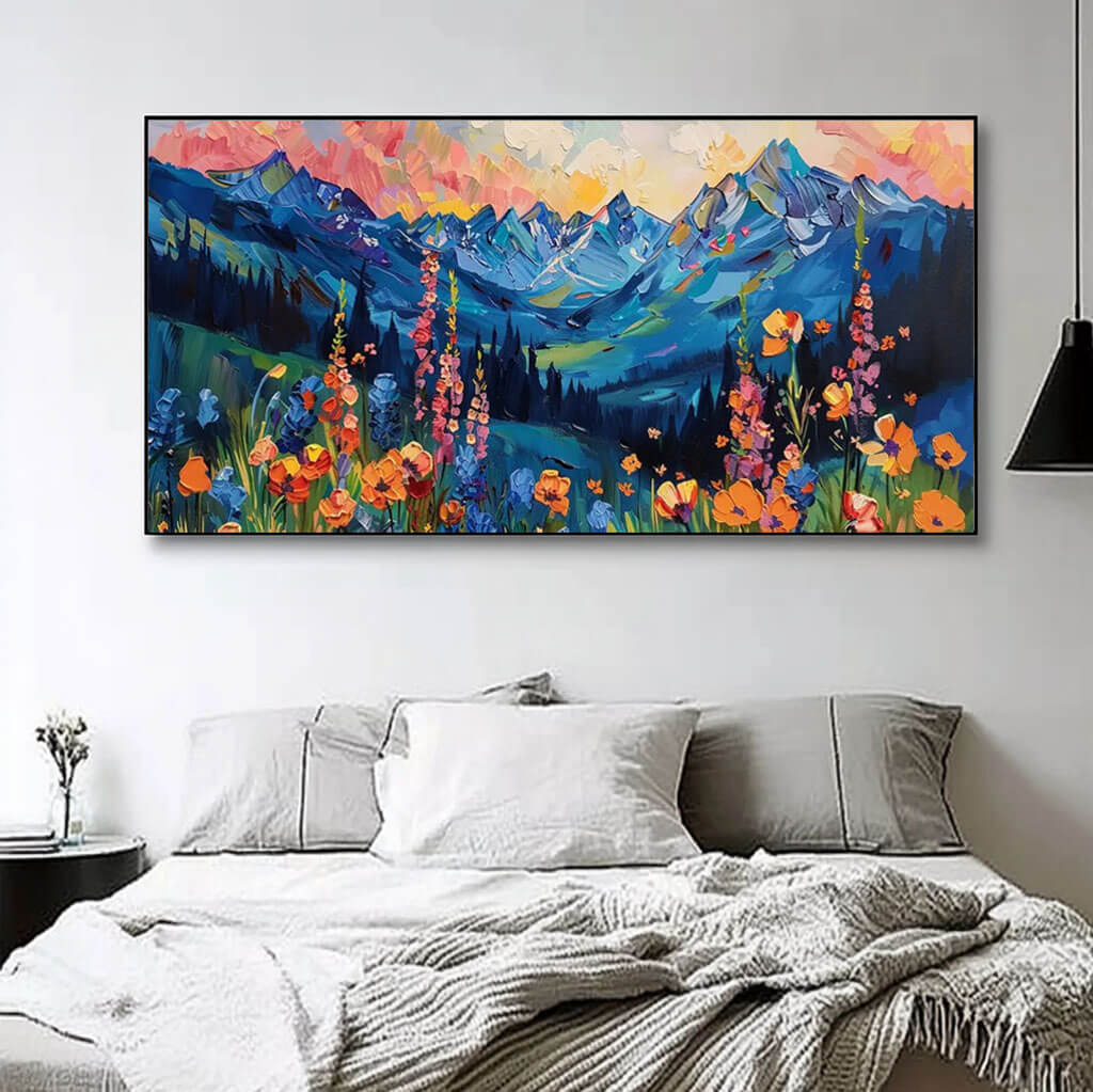 Colorful Mountain Landscape Art | Textured Wall Painting #AA 021