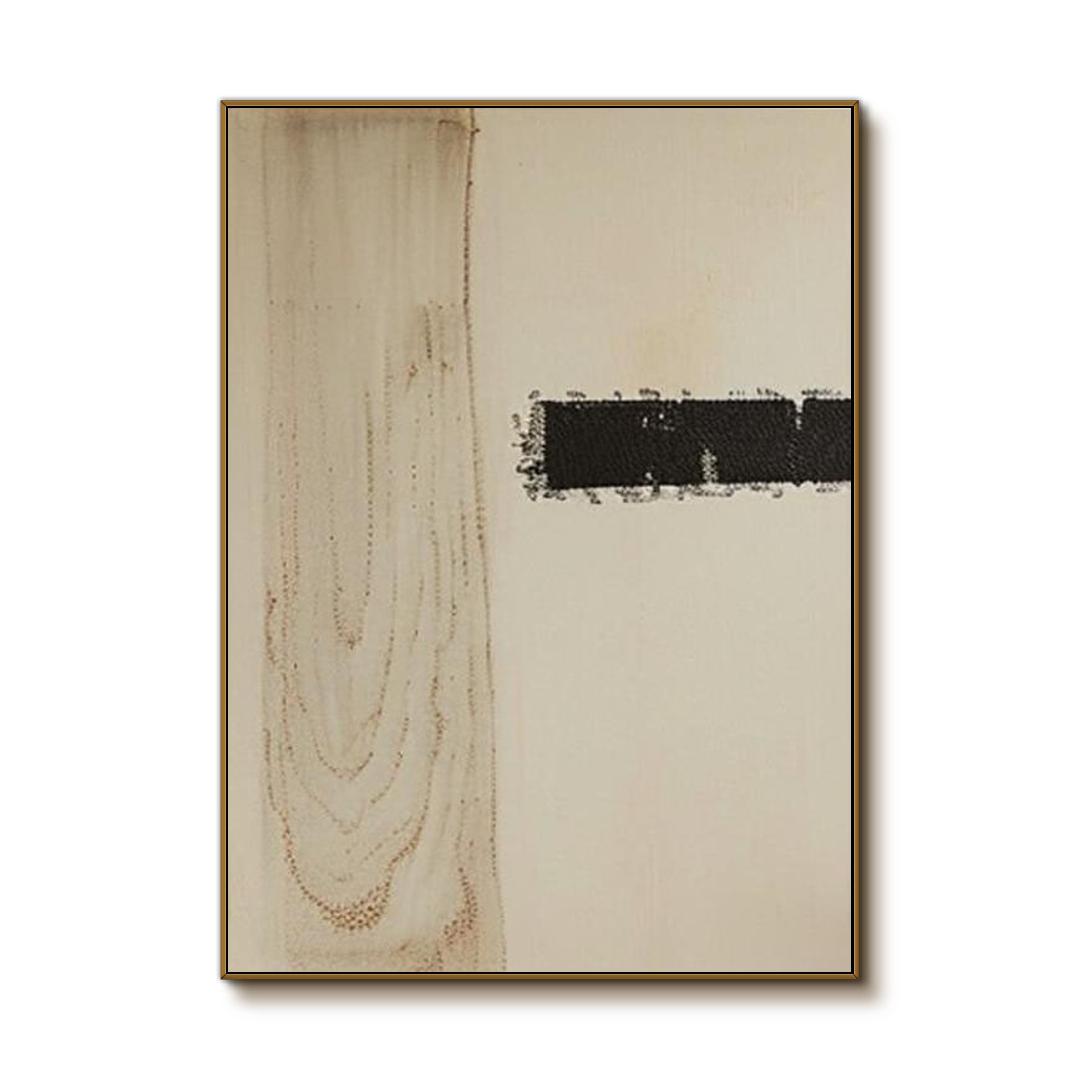 Japandi Style Wall Art | Minimalist Black & Beige Painting #AA 249