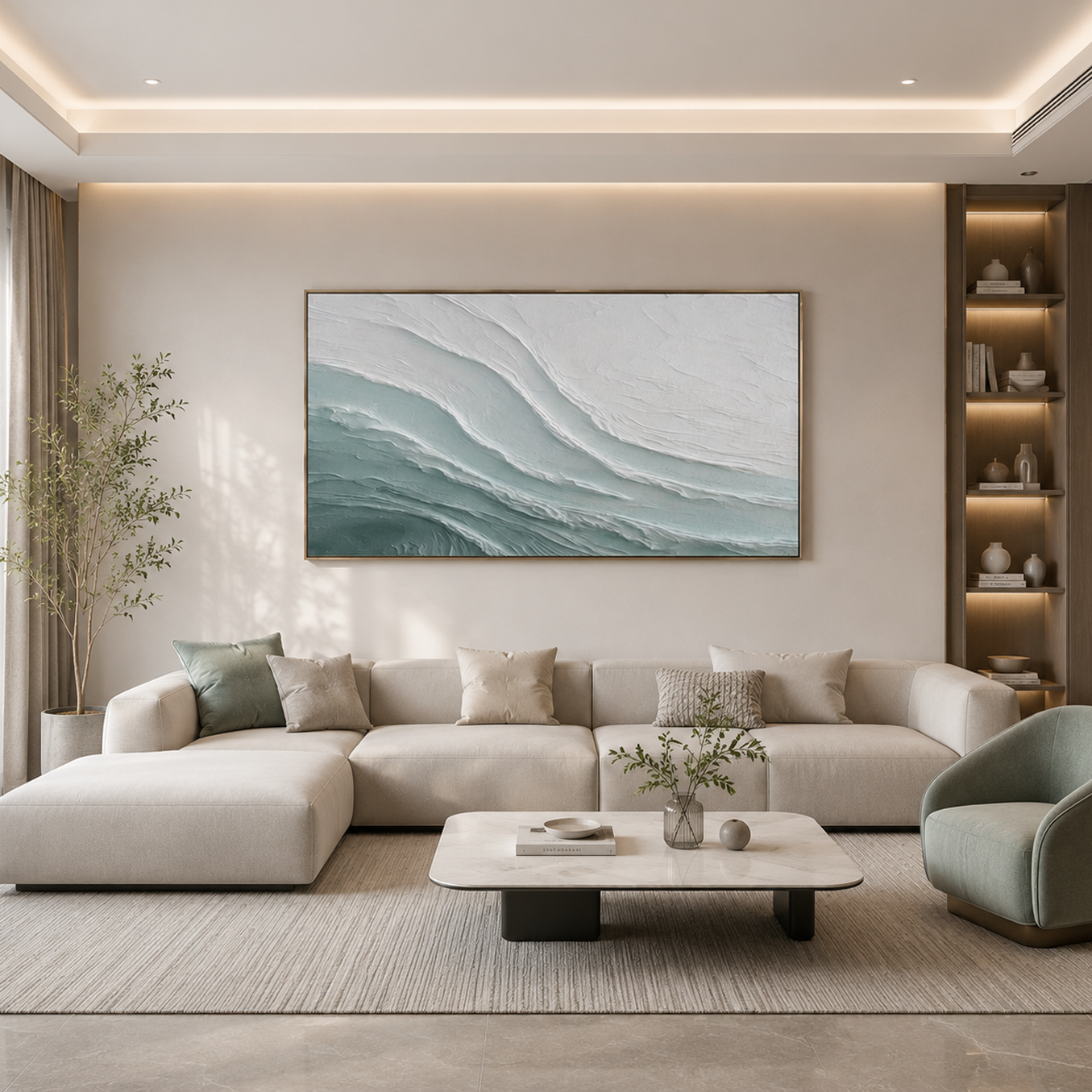 Tidal Silence – Coastal Textured Wall Art for Modern Minimalist Interiors