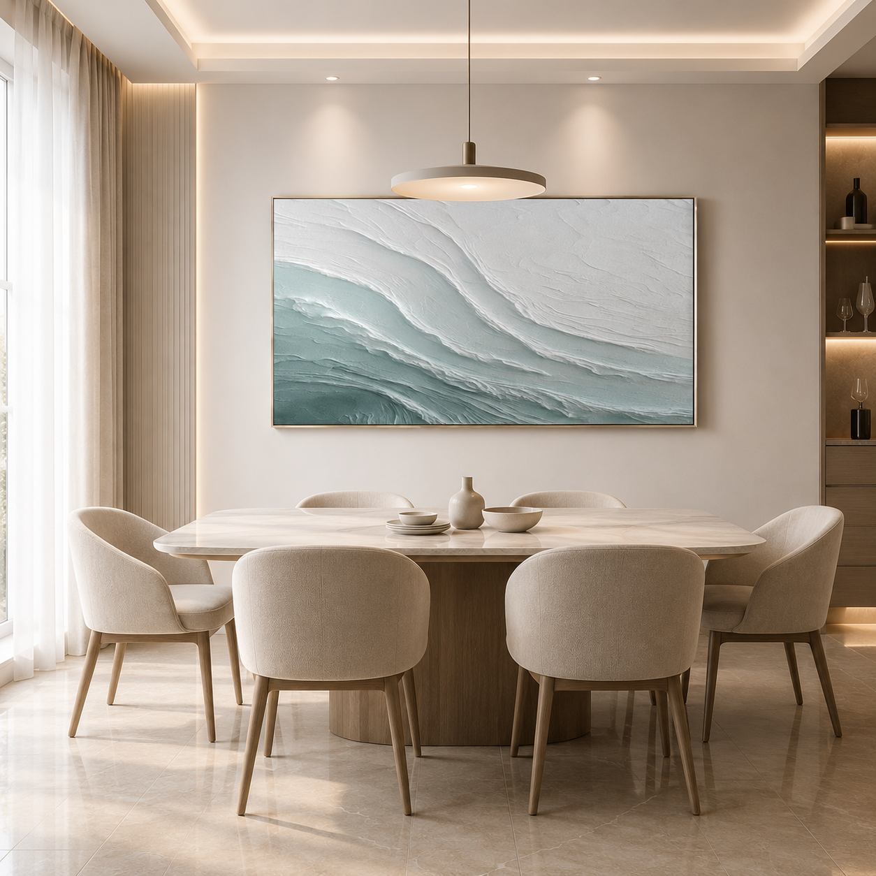 Tidal Silence – Coastal Textured Wall Art for Modern Minimalist Interiors