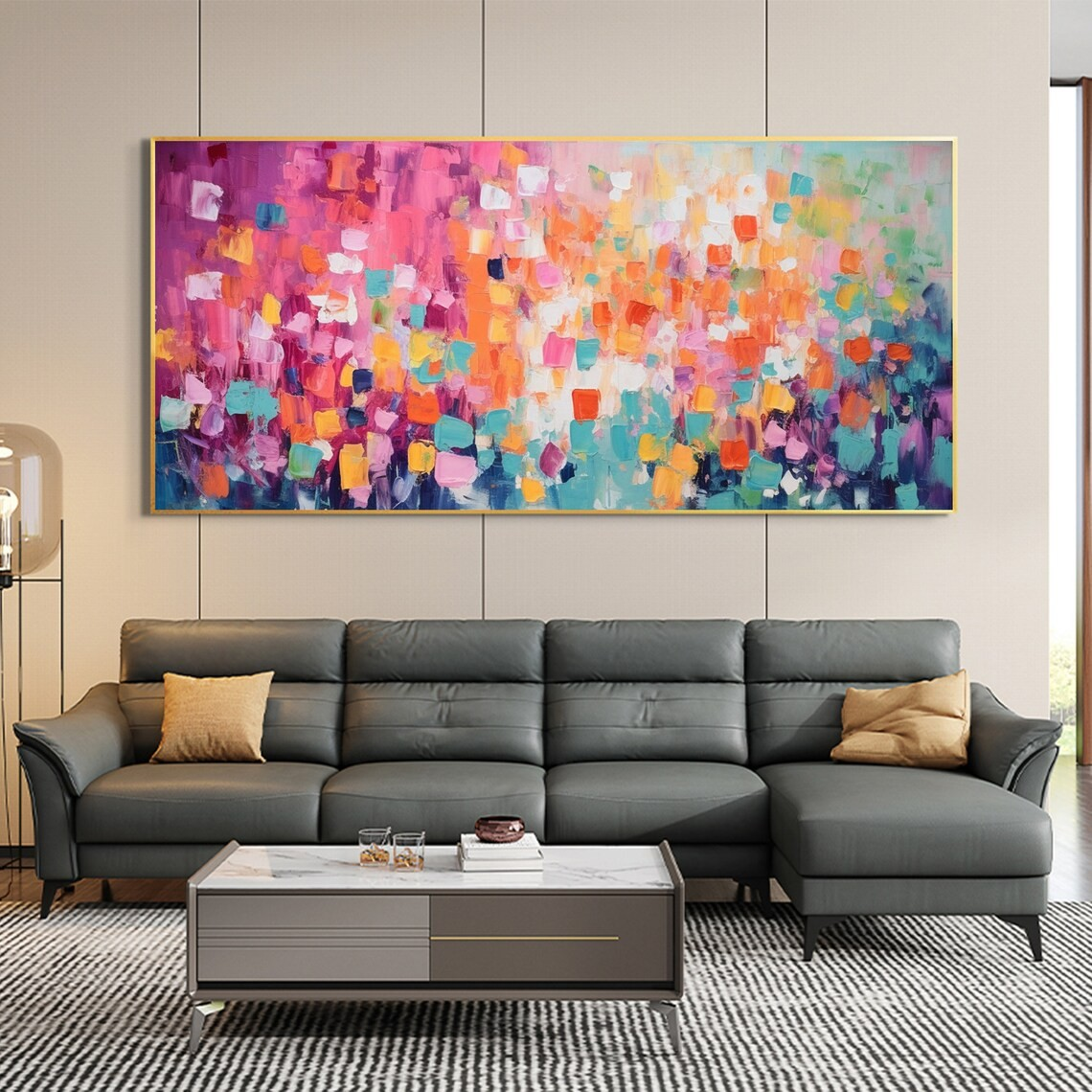 Colorful Abstract Block Oil Painting - Vibrant Modern Art #JJ 030