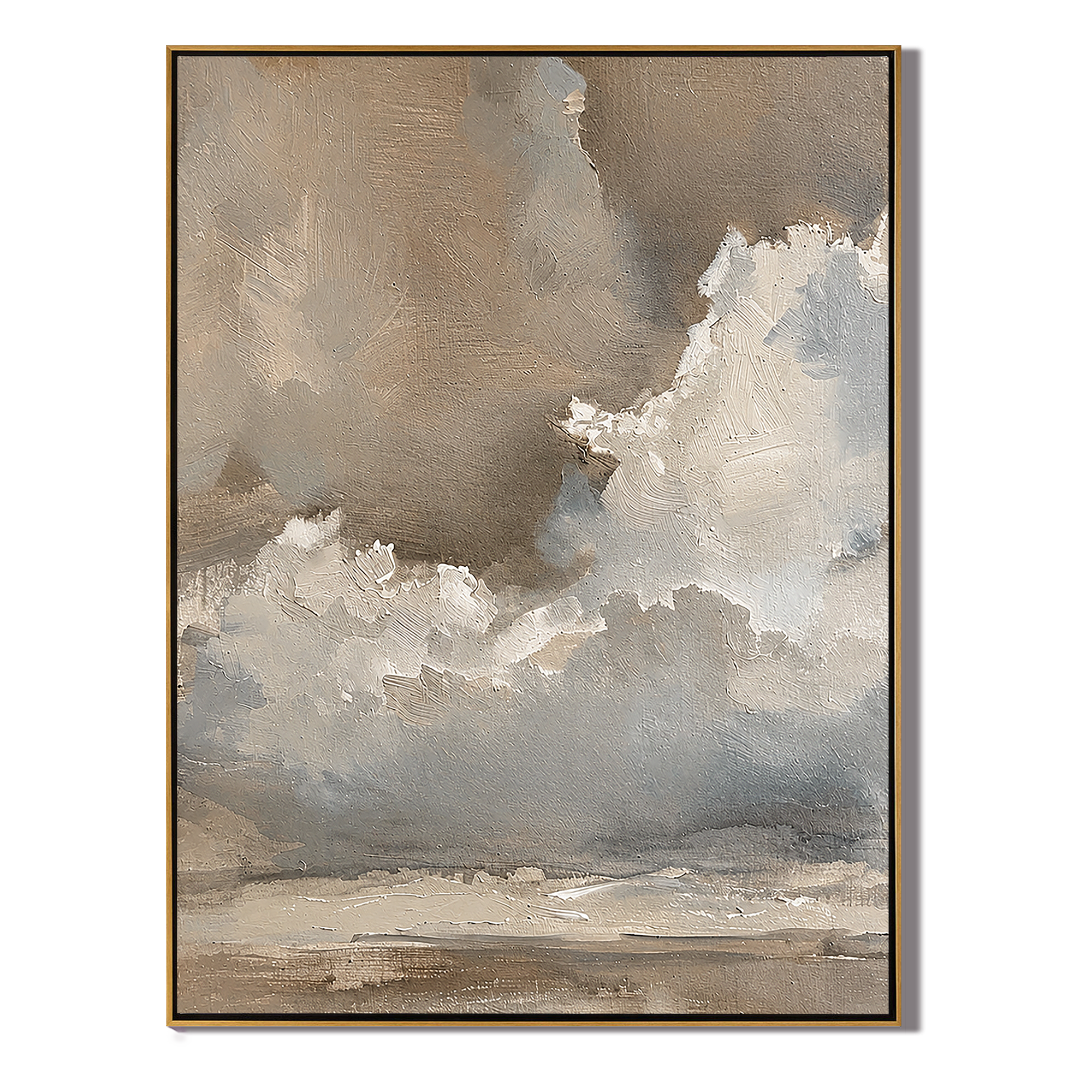 Mist Over Horizon – Neutral Abstract Landscape Wall Art