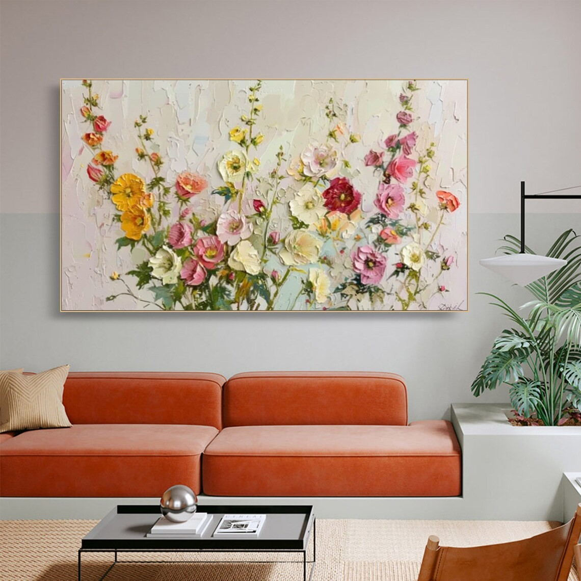 Colorful Textured Flower Painting - Handmade Floral Art #TC 093