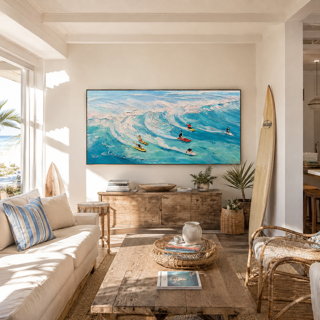 Surf Riders – Coastal Beach Colorful Wall Art