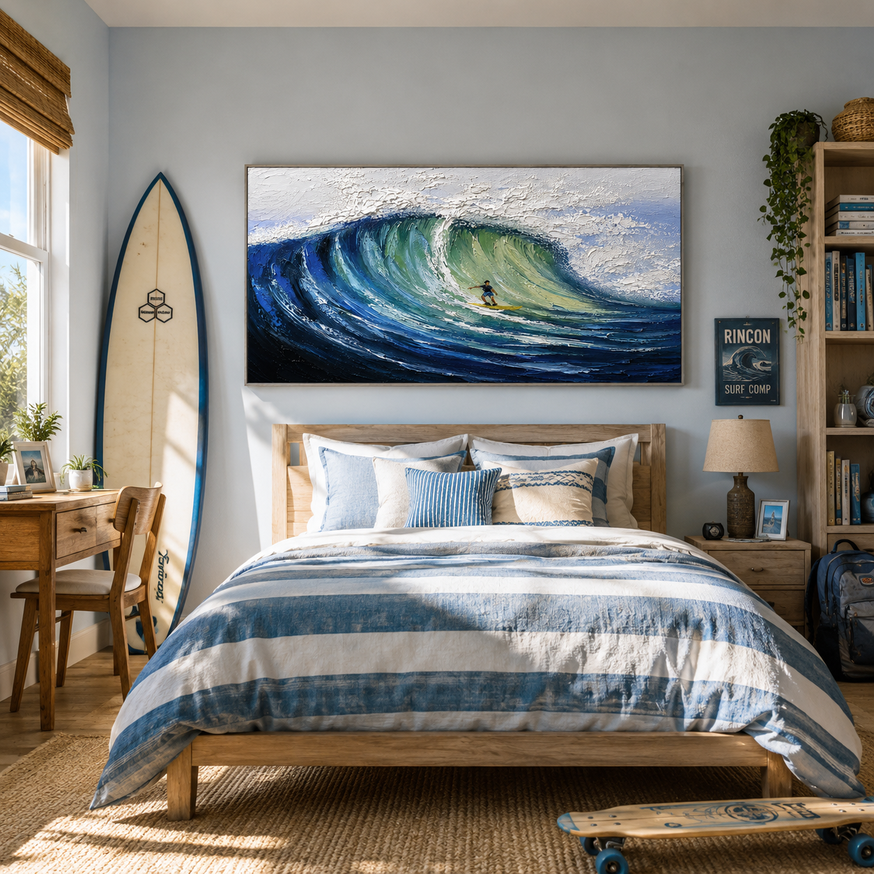 Emerald Barrel – Surfing Ocean Wave Wall Art