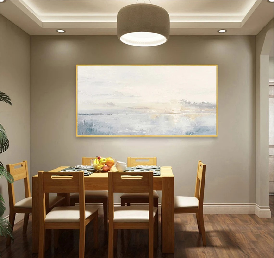 Pastel Coastal Oil Painting for Home Decor - Serene Wall Art #JJ 004