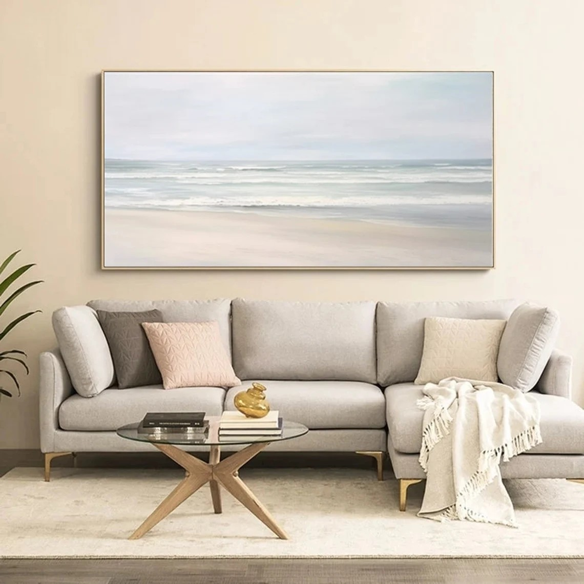 Modern Coastal Landscape - Handmade Seascape Wall Decor #TC 090