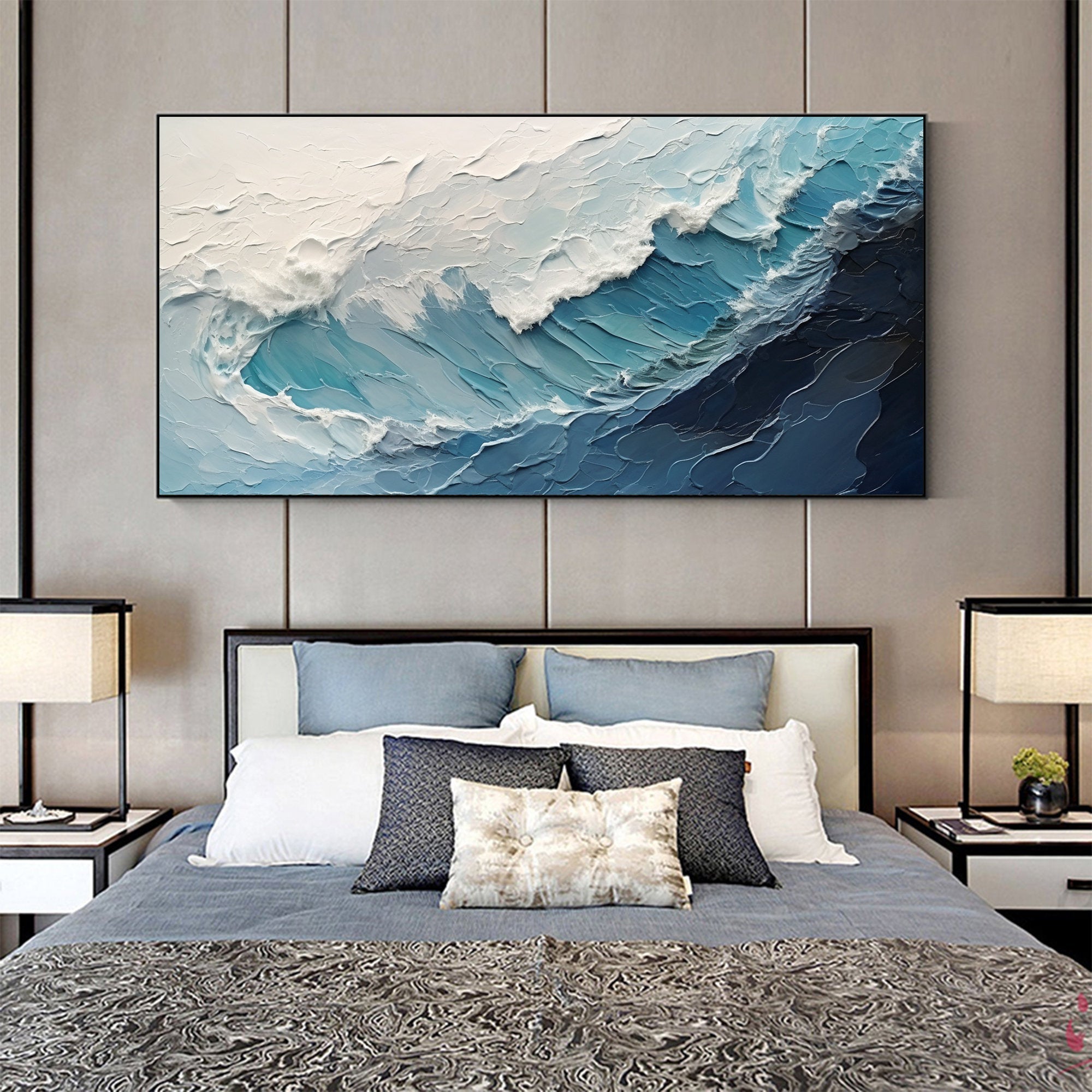 Original Textured Seascape Painting | Large Coastal Wall Decor #ZZ 006