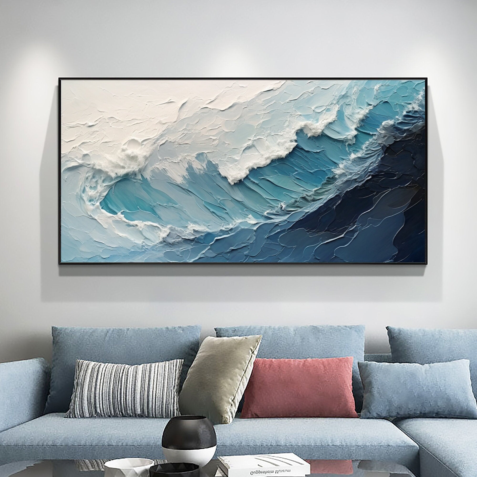 Original Textured Seascape Painting | Large Coastal Wall Decor #ZZ 006