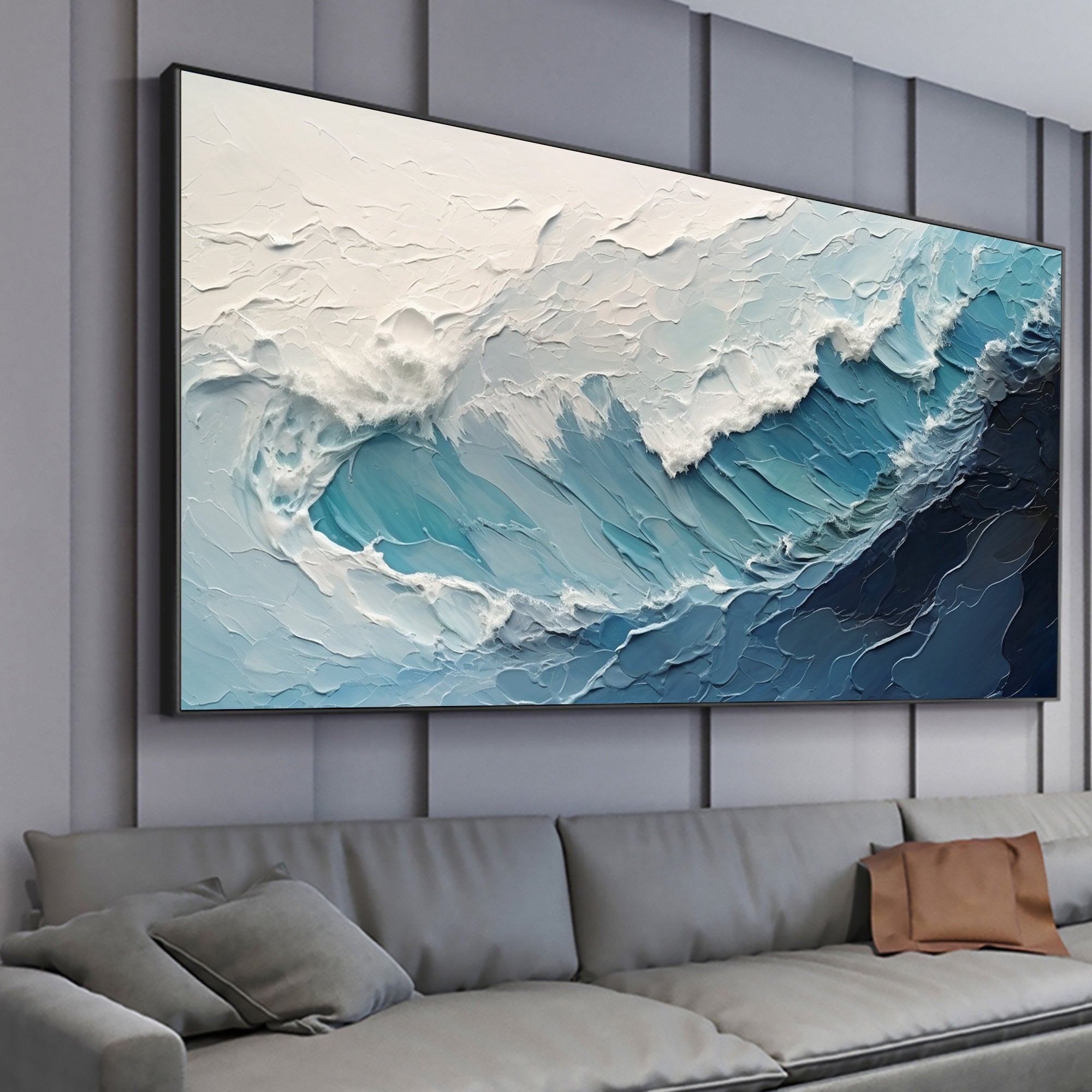 Original Textured Seascape Painting | Large Coastal Wall Decor #ZZ 006